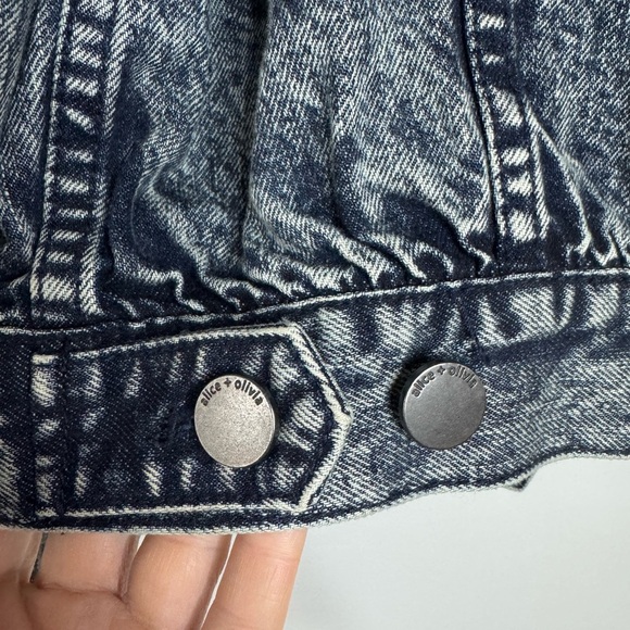 Alice + Olivia Embellished Crystal Denim Jacket – Size M - Picture 13 of 16